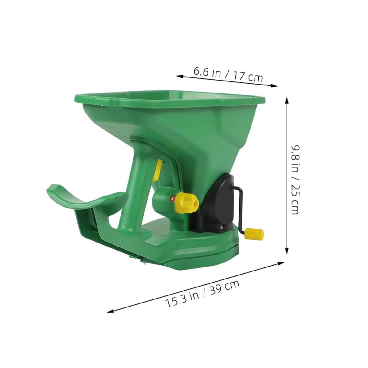 Semoir en Plastique à Manivelle Portable Vert pour Jardinage