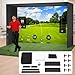 CAMINI Indoor Golf Simulator Enclosure 10×8 ft / 14×8.5 ft – Aluminum Frame, HD Impact Screen & Safety Nets for Home Golf Practice Studio