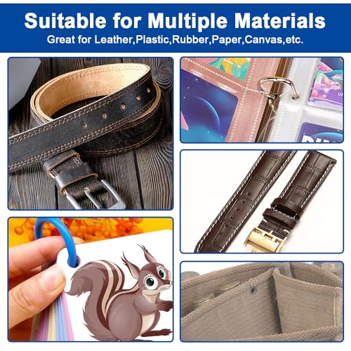 Locheisen Set 7 Stück, 5mm-11mm Lochstanze, Runde Hohl Locheisensatz, Rostfreier Edelstahl Stanzwerkzeug Set, Leder Lochstanzer, für Leder, Uhrenarmband, Dichtung Gürtel, Schuh, Stoff, Kleidung