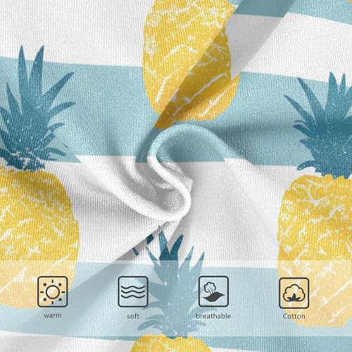 Wusikd Cute Yellow Pineapples Girls' Underwear Cotton Blue White Striped Girls Briefs Soft Toddler Underwear 2T3