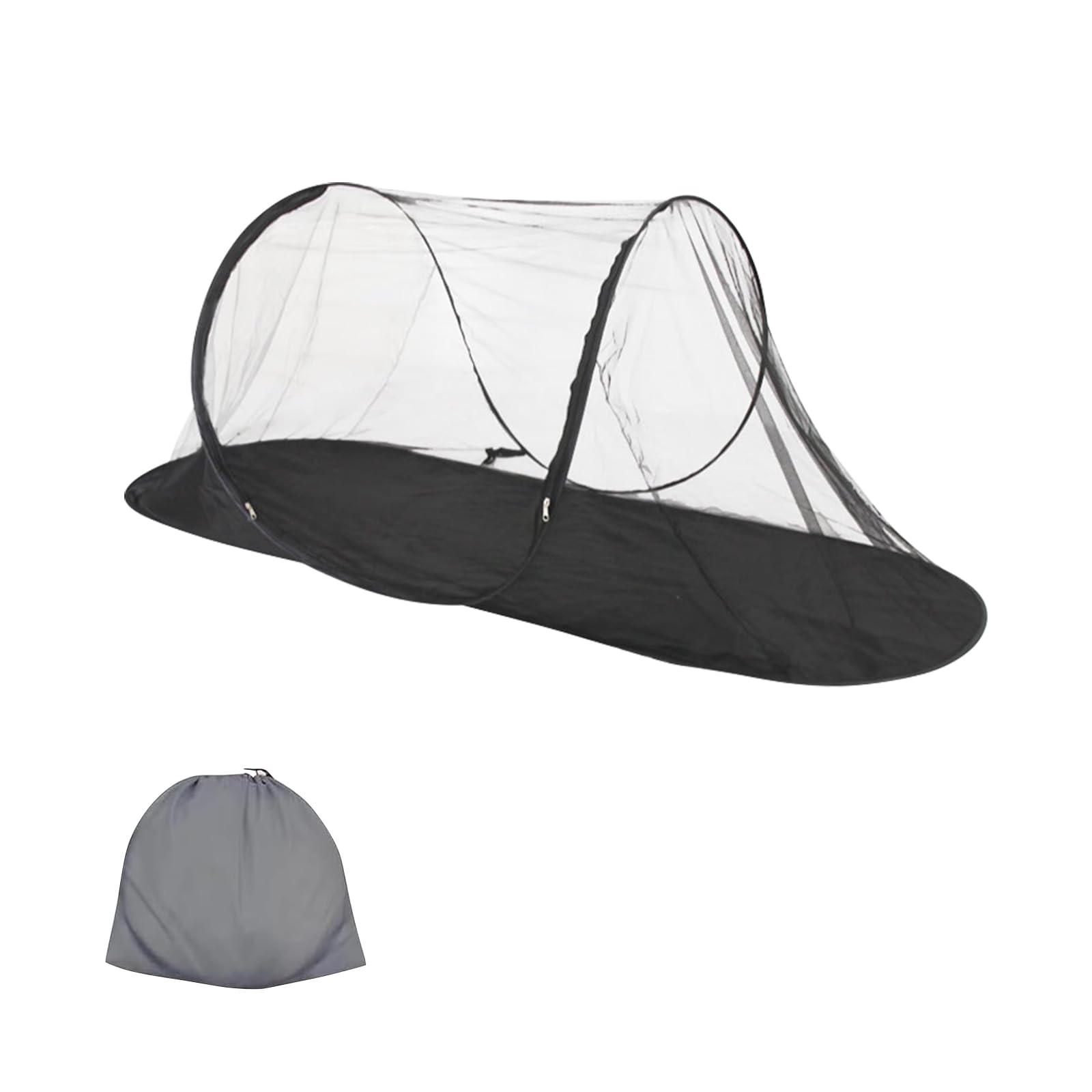 Mosquito Net Travel Foldable Pop-Up – Mosquito Net Bed 200x72x70cm Ultralight 360° Protection, 210D Oxford & Fiberglass | Camping, Travel, Indoor | Waterproof & Instant Use (Autumn Blue) (Black)
