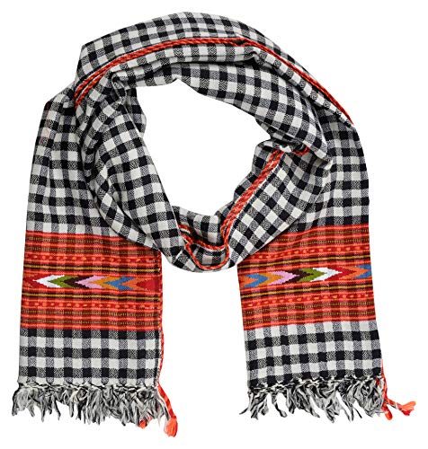 Stole Care Himalaya Women’s Handspun, Hand Woven, Woolen Stole with Kullu Typical Weaving on Handloom by National Awardee Weaver with Contemporary Color Combination. Care Himalaya products are only marketed by U Care Services.