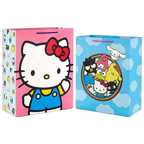 Hallmark Hello Kitty Gift Bag Bundle (2 Bags: 1 Large 13 1 XL 15) for Birthdays Back to School Halloween