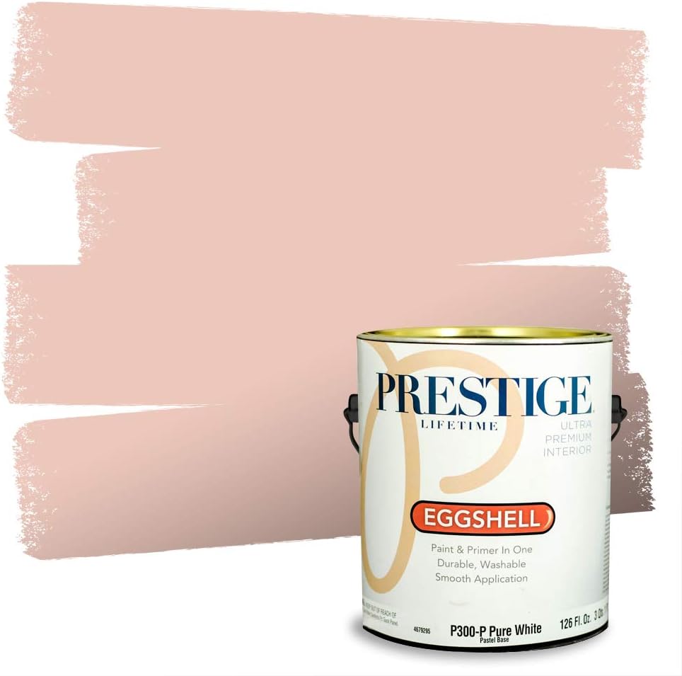 PRESTIGE Paints Interior Paint and Primer In One, 1-Gallon, Eggshell, Comparable Match of Benjamin Moore* Sweet Romance*