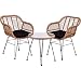 Produktbild STILISTA 3-teiliges Poly-Rattan Bistroset 2 Lounge Sessel Beistell-Tisch Wetterfest Indoor Outdoor geeignet