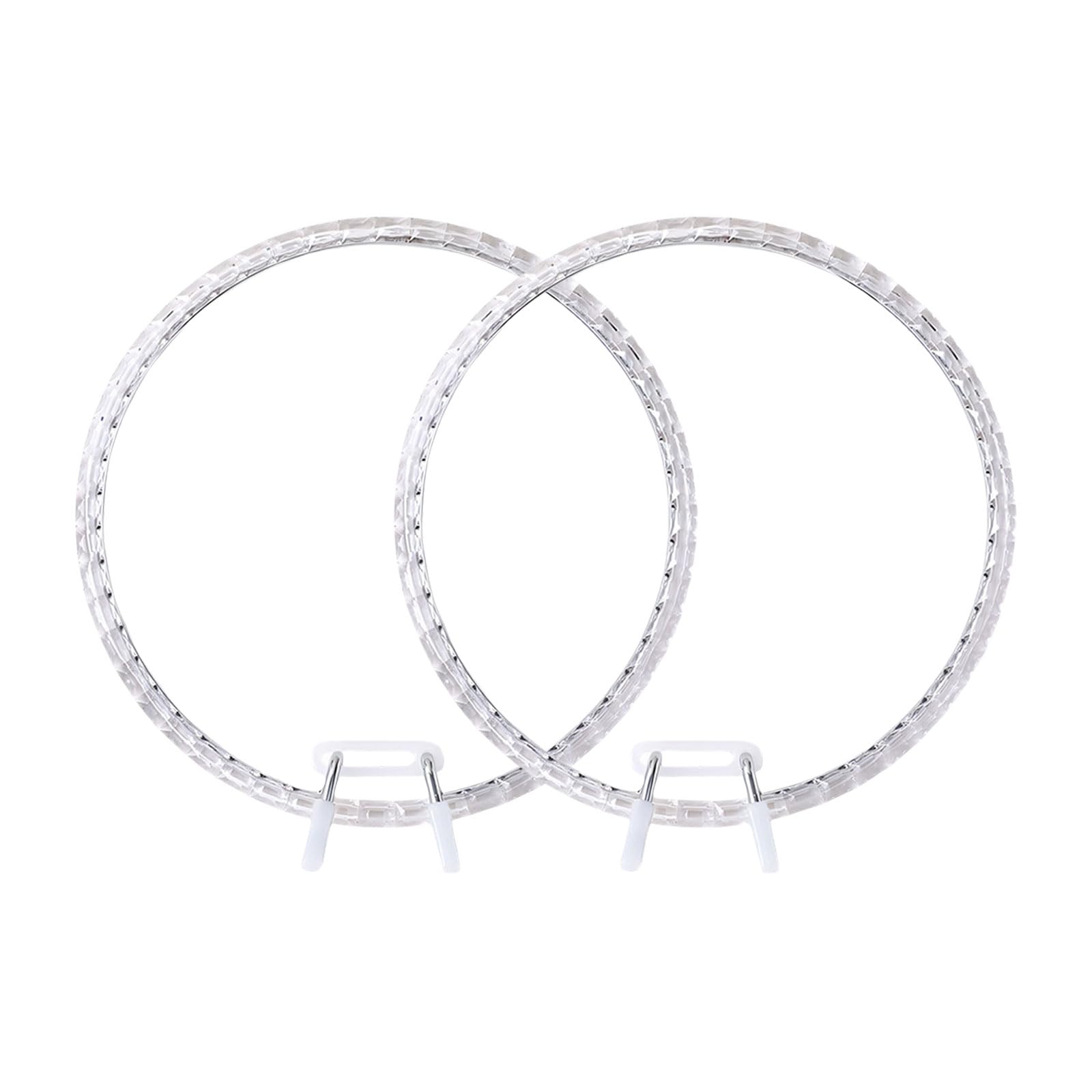 Kalttoy 2Pcs Round Stitching Frames with Spring Mechanism for Needlework Crafting Spring Embroidery Hoop