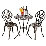 Maße Bistro-Tisch: Durchmesser Ø 60cm, Höhe 67cm | Maße Bistro-Stuhl: Höhe 84cm Sitzhöhe: 42cm, Sitzfläche Ø 37cm