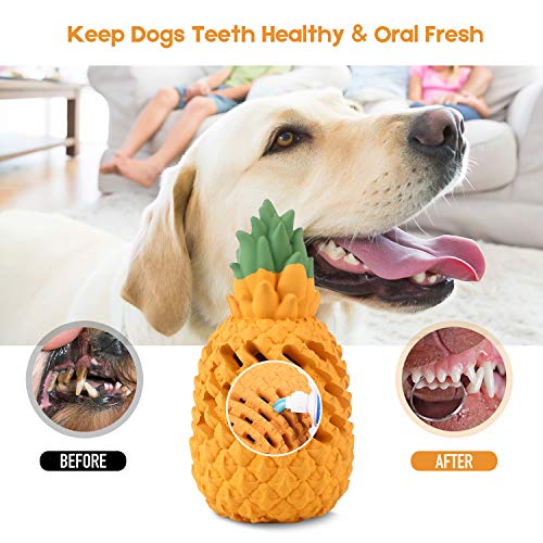 Pineapple Dog Chew Toys for Aggressive Chewer- Lifetime Replacement, Indestructible Interactive Treat Toys for Large Medium Small Dogs - Fun to Chew, Chase and Fetch (Small)