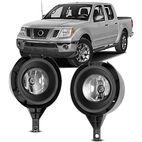 AUTOFREE Fog Lights Assembly Compatible with Nissan Frontier 2005-2019 (Metal Bumper Only) H11 12V 55W Bulbs Included Wiring Kit- 1 Pair (Clear Glass Lens)