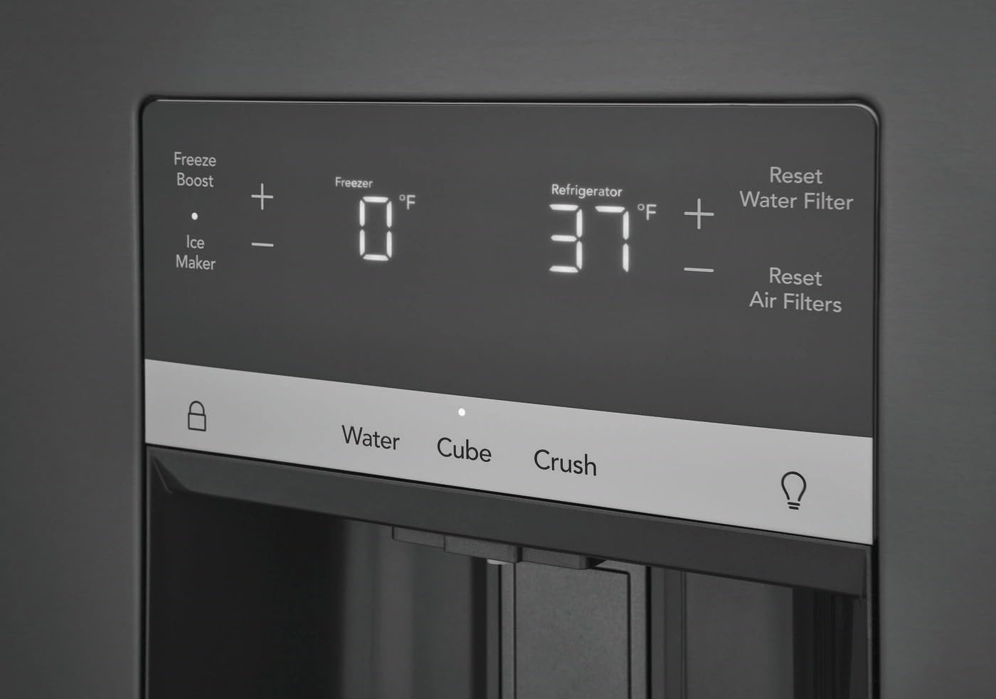 Frigidaire Frfs2823a 36 Inch Wide 27.8 Cu. Ft. French Door Refrigerator With External Ice And Water Dispenser - Black Stainless Steel on Fridge.com - View 4