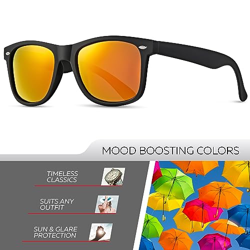 Image of Retro Rewind Polarized Sunglasses for Women Men - UV400 Classic Square Vintage Shades Trendy Unisex Sun Glasses