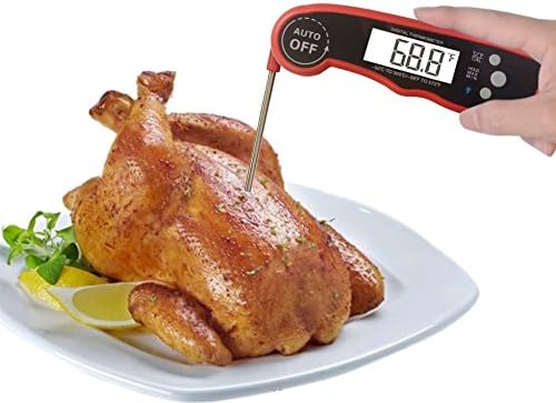 review Digital Kitchen Thermometer - Waterproof, Calibration function, Fast Response Time, Large LCD, Magnet, Stainless Steel probe. Instant Read Thermometer for Food, Meat, BBQ Grill, Cooking & Liquid