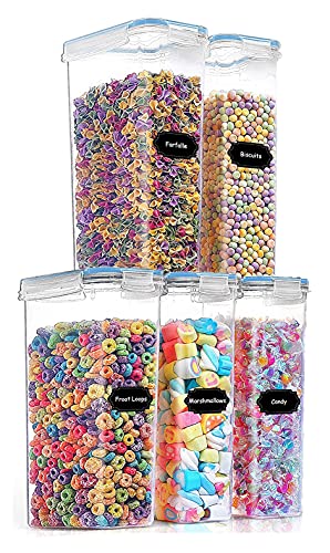 Image of Diablos Airtight Kitchen Storage Containers Set of 5-2100ml, Plastic Fridge Storage Container with Lock & Seal Lid, Blue