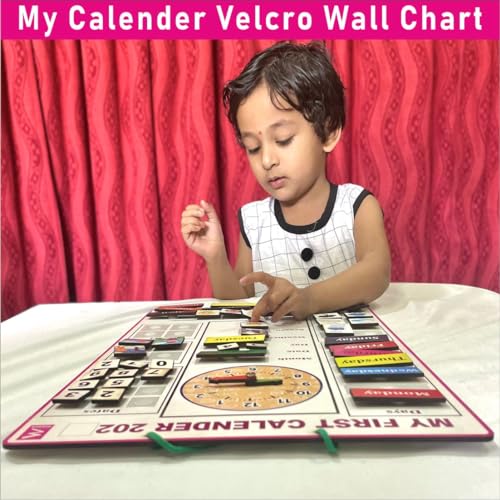 Image of Wooden My Calendar Velcro Activity Wall Game | Board Games | Interactive Learning, Days of The Week | Months | Seasons | Weather | Age 2-3 Years or Above