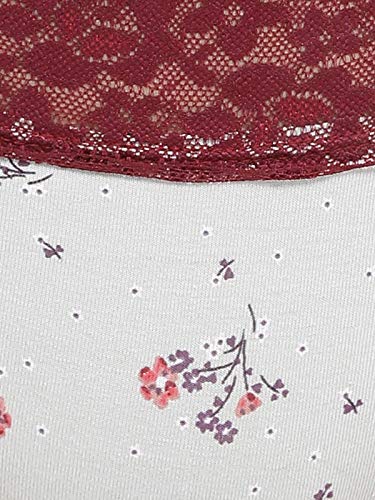 Image of Clovia Women's Cotton Mid Waist Floral Print Hipster Panty with Lace Waist