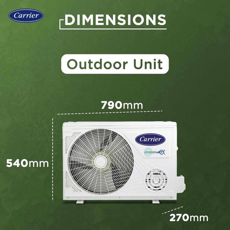 Carrier XCEL EDGE Fxi Outdoor Unit dimensions: 790mm width, 540mm height, 270mm depth