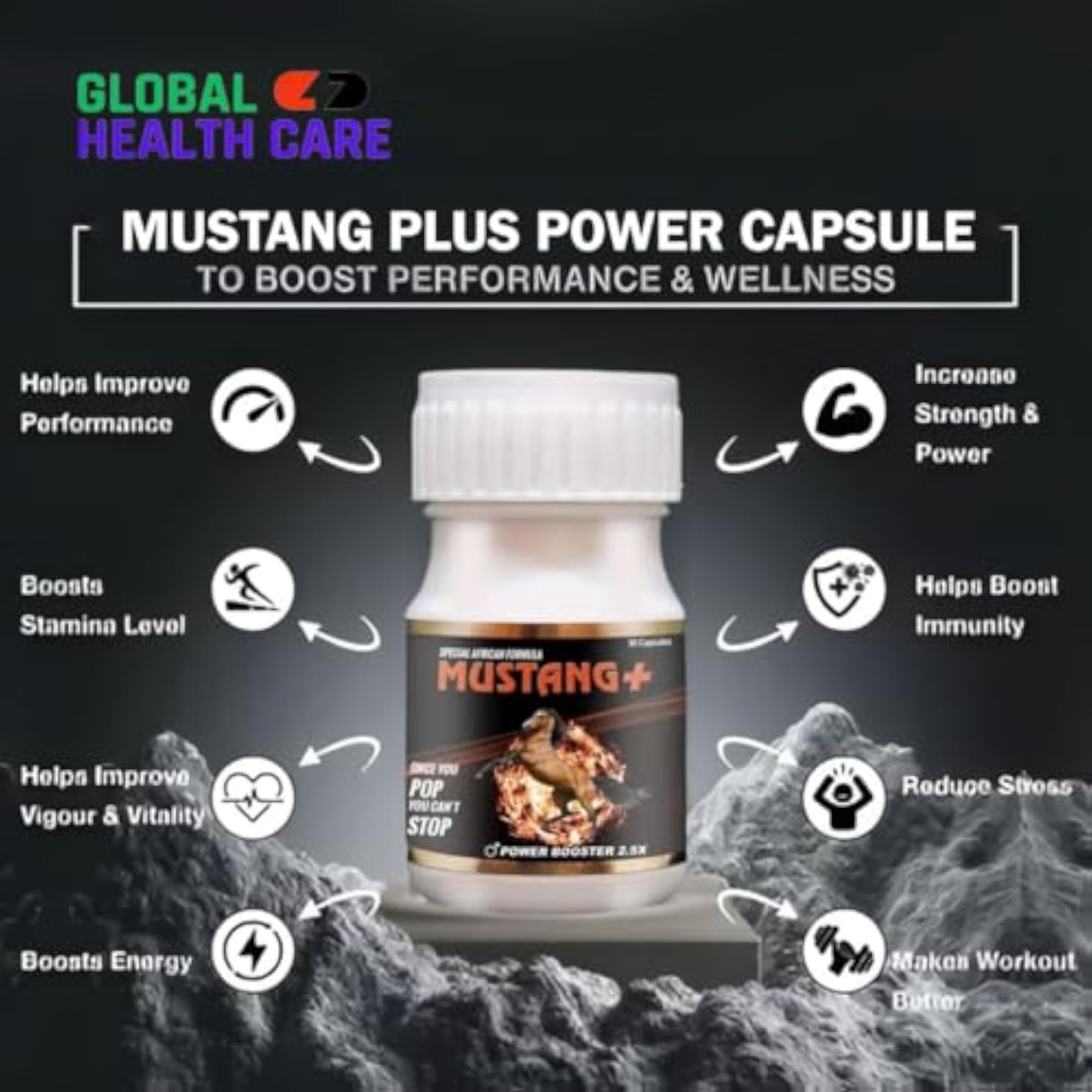 Mustang Plus Power Booster Capsules for Muscle Growth