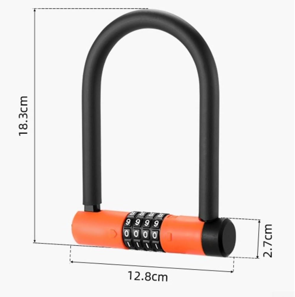 Bike U Lock, Heavy Duty Bike Lock, Weatherproof U Shaped Bicycle Lock with Silicone Coated Anti Scratch Design, for Road, Mountain, and Folding Bikes(black)