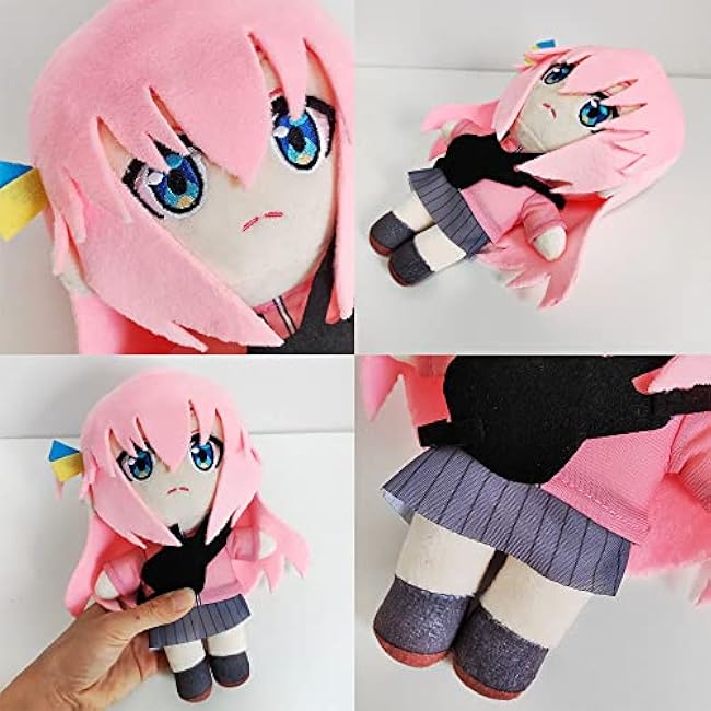 JCvCX Pink Hair Guitar Girl Plush Toy Figure Doll Plushies Figurine Anime Stuffed Dolls Thrrow Pillow