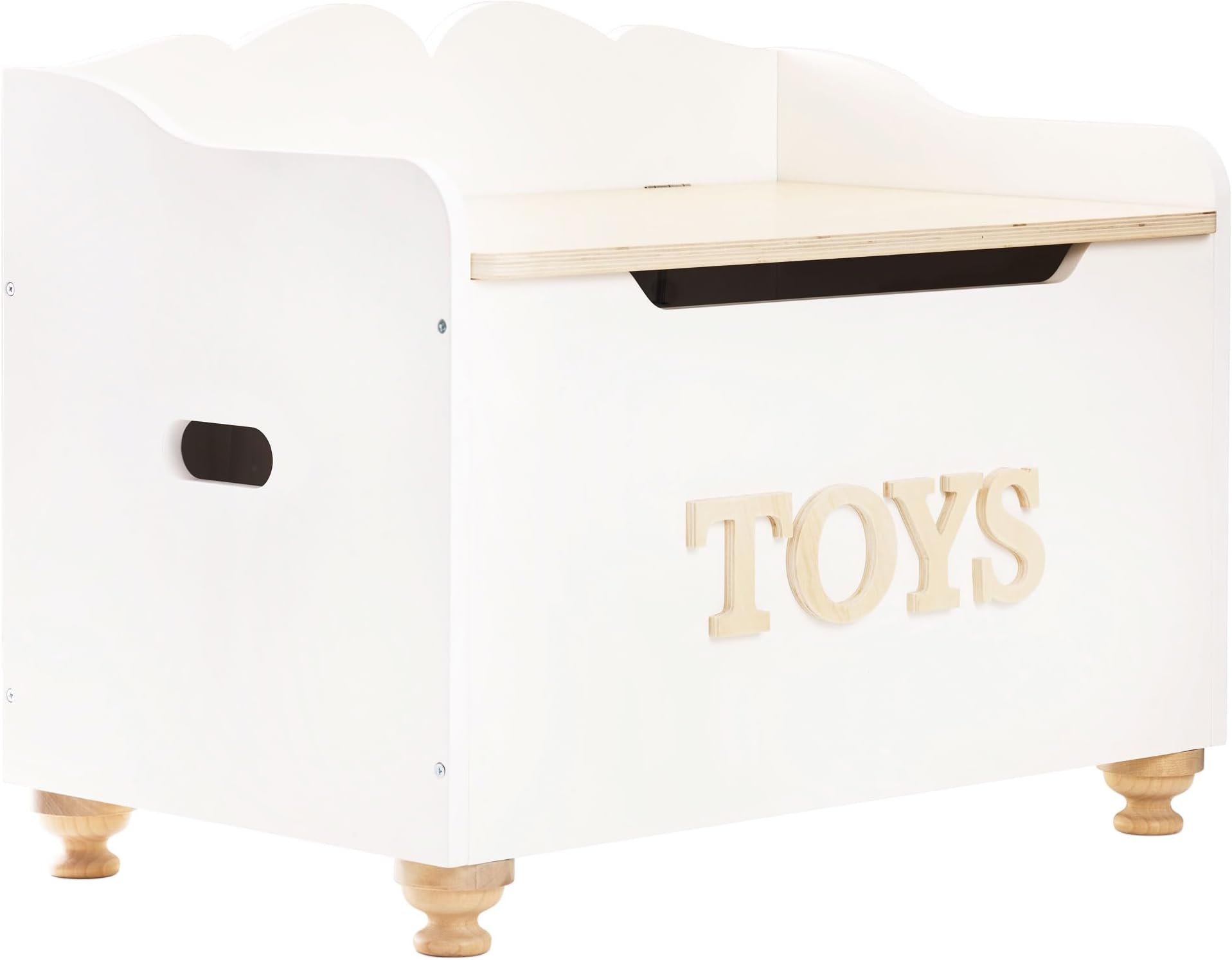 Le Toy Van - Kids Toy Box for Kids Toys White Wooden - Storage Box with Lid for Toddler Toys - Wooden Toy Chest - Age 3 Years +