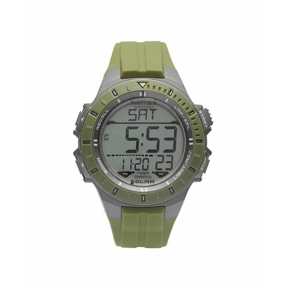 Fastrack Men Polyurethane Ft Digital Gray Dial Watch-38067Pp04, Band Color-Green (B09P5GDHG8) Amazon Price History, Amazon Price Tracker