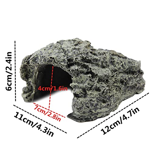 TOPINCN Fish Hiding Cave Aquarium High Simulation Crawling Turtle Reptile Basking Hide Habitat Decoration Ornament(Medium)