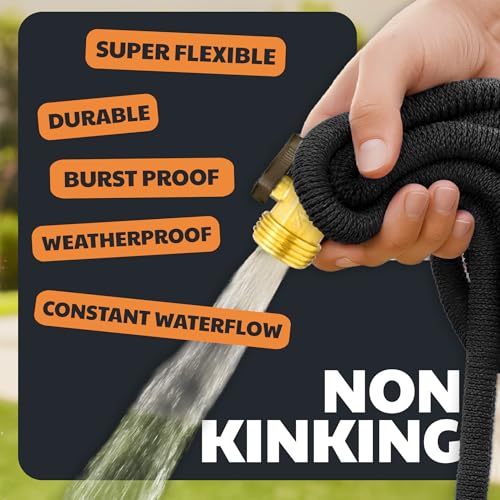 XHOSE PRO Expandable Garden Hose 100ft Water Hose with Brass Fittings, Flexible, Expanding and Retractable, Lightweight 100 Ft Hose, Tuyau Arrosage - 2026 Model image 6