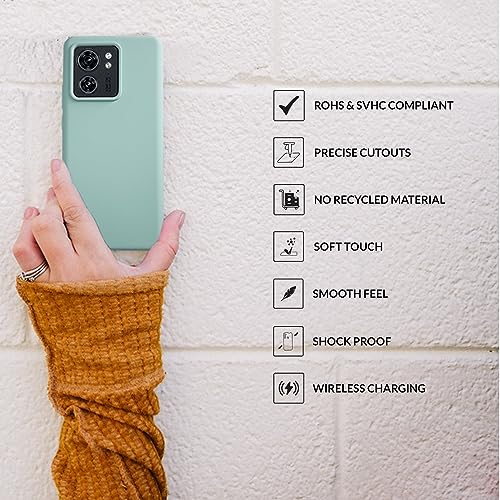 Image of SPRIG Compatible with Moto Edge 40 Premium SilkTone (Liquid Silicone) Back Cover Drop Tested Shock Proof Mobile Case for Men, Women, Boys and Girls with Camera Protection (Light Green)