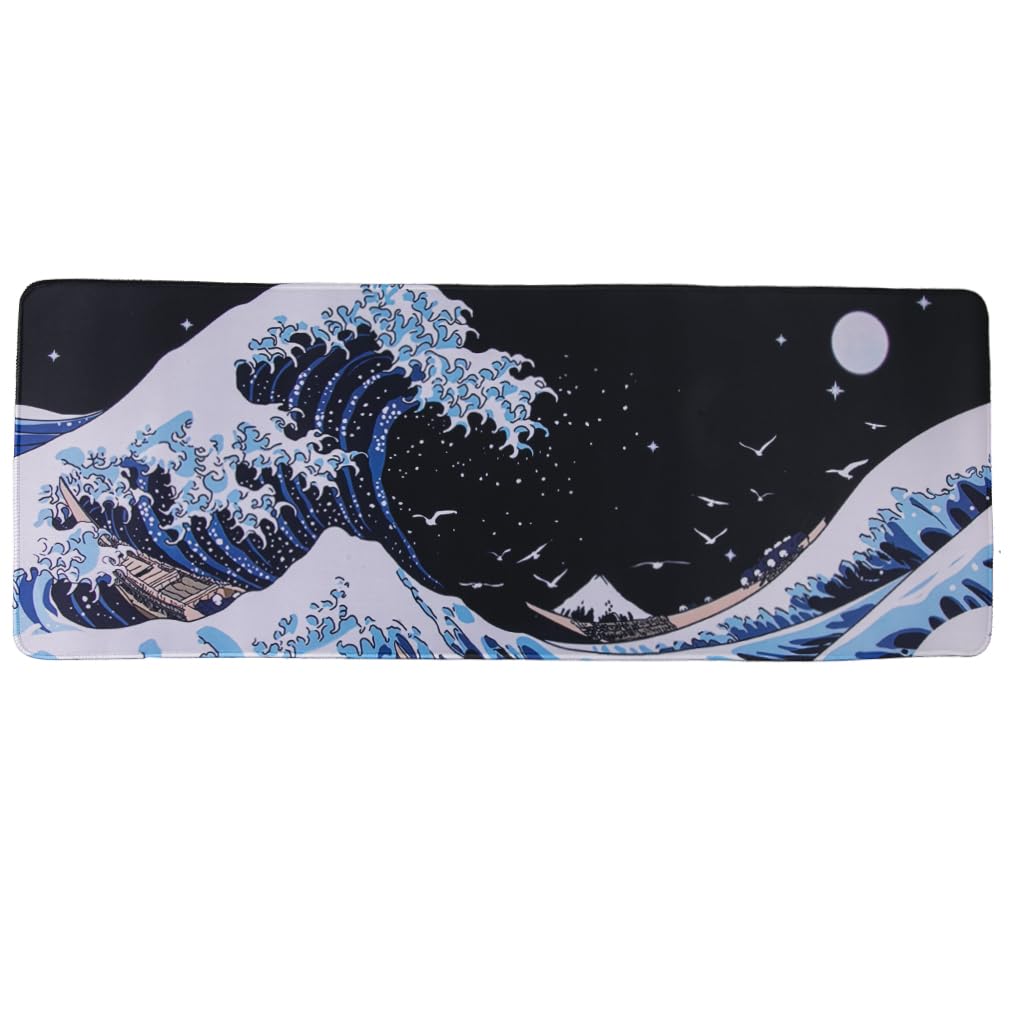 lachineuse XXL Mouse Mat – Kanagawa Wave – Japanese Print – 800 x 300 x 3 mm