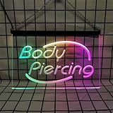 SXDMOUBK Letrero de neón para salón de Belleza, Luces LED RGB Regulables por aplicación para decoración de Paredes de Estudios de Tatuajes y spas, Letrero Luminoso USB, Piercings corporales
