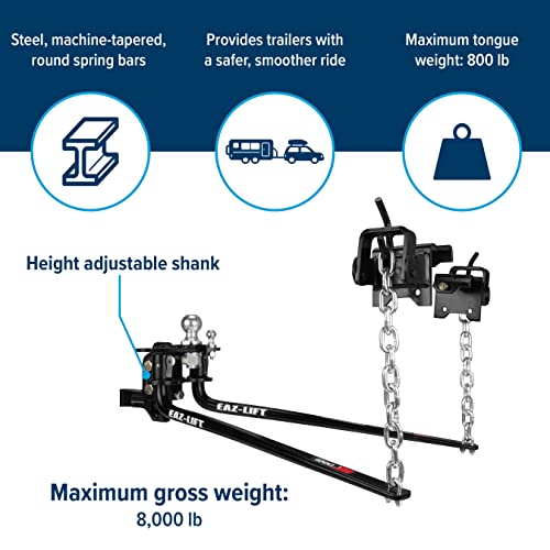 Camco Eaz-Lift Elite 600Lb Weight Distribution Hitch With Height Adjustable Forged Shank (48051) #TOP1