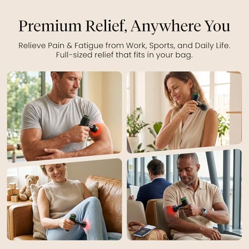 Image of BOB AND BRAD Q2 Ultra Max Mini Massage Gun, Deep Tissue Back Handheld Massager with Infrared Heat Therapy, 5-11mm Amplitude, FSA Approved Portable Percussion Muscle Massager Gun Fathers Day HSA