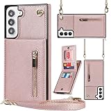 Jaorty Samsung Galaxy S21 FE 5G Cases with Card Holder for Women,Crossbody Phone Case for Samsung S2