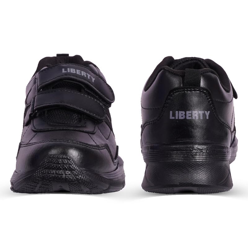 Image of Liberty Boy's & Girl's Hook & Loop School Uniform Shoes with EVA Sole | Stylish & Lightweight | Comfortable Footbed | Memory Foam Insole