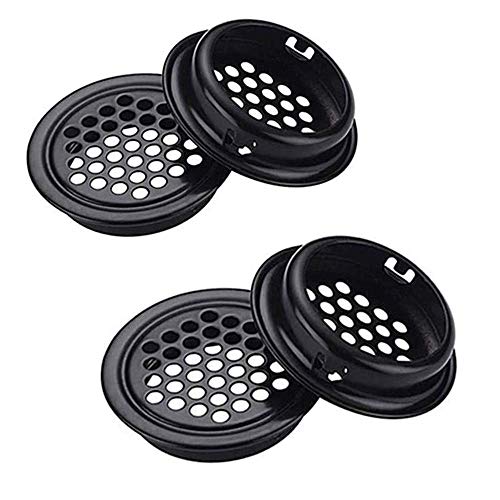 D.X&PZLS 6 Pcs Round Ventilation Grilles Vent Mesh Wardrobe Vents, 60mm Stainless Steel Air Vent Shoe Cabinet Vents Cover Cupboard Air Vent for Kitchen Bedroom Bathroom