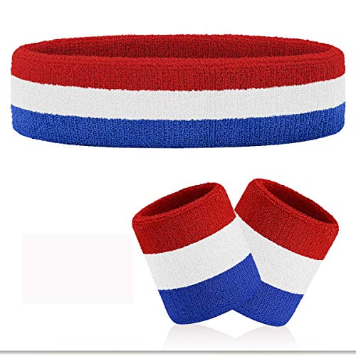 VENI MASEE Ensemble de Bandeaux de Sport Bandeaux absorbants Poignet en éponge Poignet Sportif avec bandoulière et Bandeaux pour l'exercice Exercer l'athlétisme Évacuation de l'humidité Cover