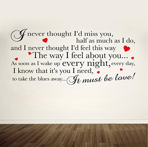 Madness It Must be Love Lyrics Adult Teen Wall Art Wall Sticker Decal Bedroom Quotes Vinyl Mural Study Room Decor 54x90cm