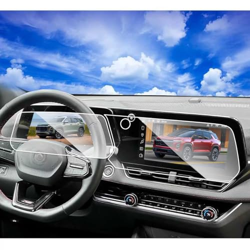 2pcs 2025 2026 Chevy Equinox Screen Protector for 2025 Chev rolet Equinox LT RS ACTIV 11.3" Navigation Display&11" Dashboard 2025 Equinox Accessories Tempered Glass Equinox 2025(NOT FOR Equinox EV)