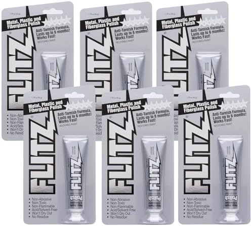 Flitz Metal Polish Paste for Stainless Steel & Aluminum (1.76oz, 6 Pack)