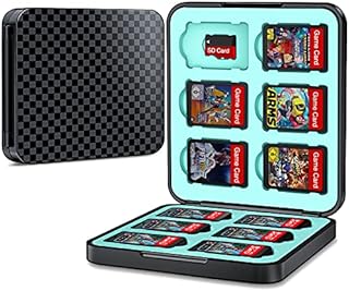 Switch Game Case Holder Compatible with Nintendo Switch Games Card and Storage 12 Switch Game Cartridge, Protective Hard Shell, Soft Lining Rubber and Portable Switch Game Holder - Black