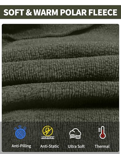 Image of Pioneer Camp Quarter Zip Fleece Pullover Men Lightweight Outdoor Layer | 1 /4 Zip Jacket, Anti-static, Anti-pilling, Soft Microfleece, Zipper Pockets, Hiking, Camping, Golf, Casual Daily wear