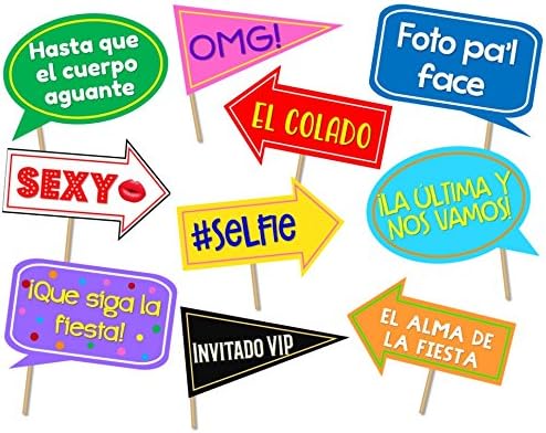 Carteles para selfies. Props para fotos en español. Letreros para fiesta._AB