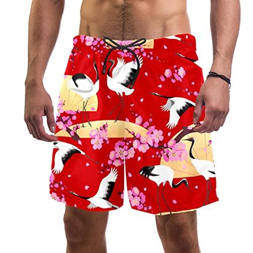 Maillot de bain JDEZ style japonais et fleurs de cerisier pour homme