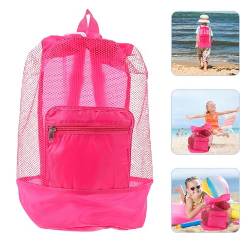 Wakauto Mesh Beach Bag Drawstring Backpack Pouch for Men Women,Lightweight Storage Tote Gear Bag for Sports Workout Swimming Equipment Accessories3