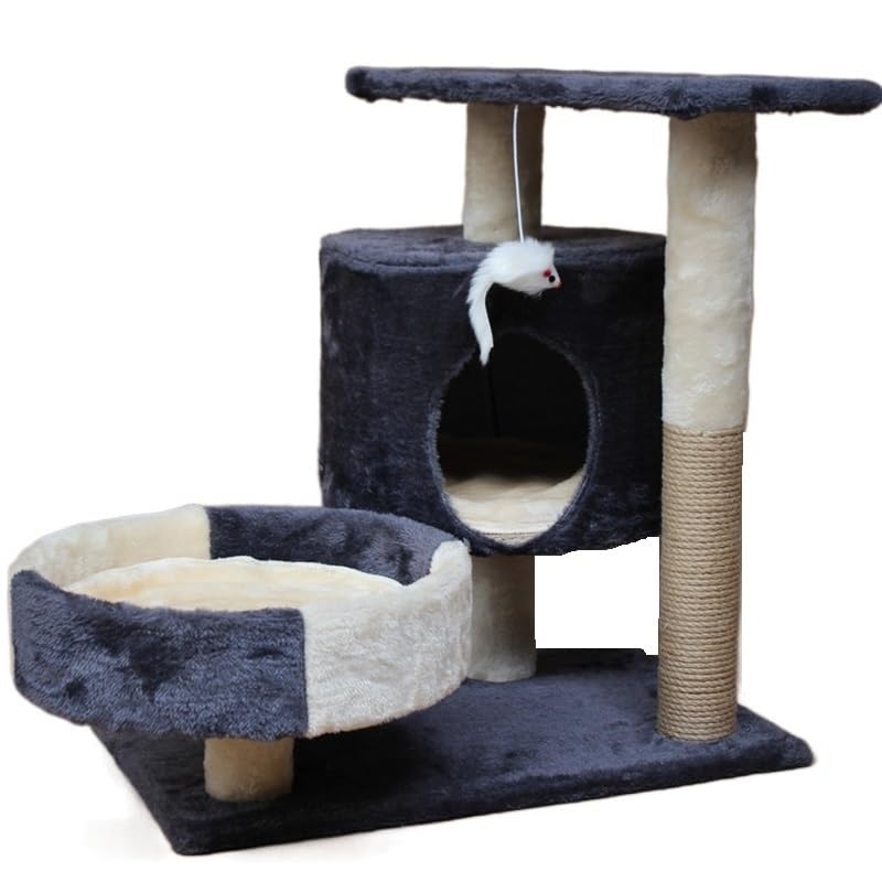 Arbre à chat simple à assembler pour éviter l'ennui et stimuler l'exercice de votre félin