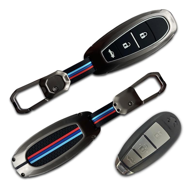 Image of NEODRIFT 'KeyShield' Car Key Cover for Maruti Suzuki Ignis (Shape 3, 03 Buttons) (Durable, Stylish, and 360 Protection)