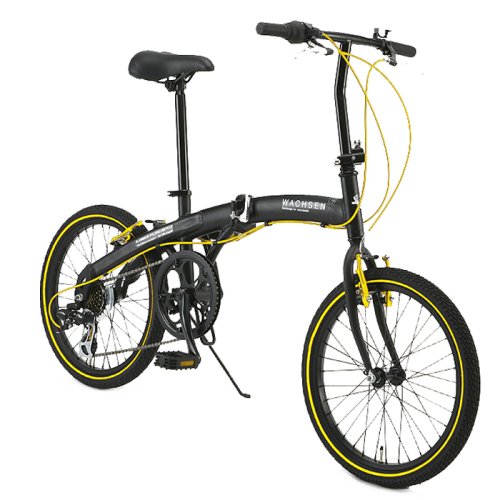 WACHSEN(ヴァクセン) 20インチ 折りたたみ自転車【軽量アルミフレーム】 シマノ6段変速 高速52Tチェーンホイール Vブレーキ 13.0kg Angriff BA-100-BYL