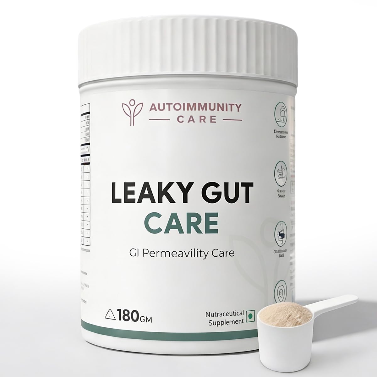 Leaky Gut Care - Complete Gut Support|Fights Infections,Anti-Inflammatory|With L Glutamine,Zinc Carnosine,Aloe Vera,Vegan,Non-Gmo|180 G,Powder,1 Count,30 Servings-image-46