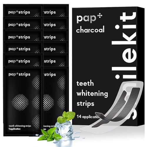 Bandes de blanchiment des dents 28 applications, whitening strips,bandes de blanchiment des dents au charbon de bambou, décontamination en profondeur