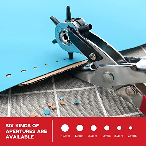 Leather Hole Punch Tool,Belt Hole Puncher,Leather Punch Plier,Revolving Punch Plier Kit Punching,Leather Stamping Tools Used In Various Leather Materials.eg:belt,Leather,Purse Strap,Watch Strap Ect. #TOP2